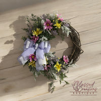 Spring grapevine wreath