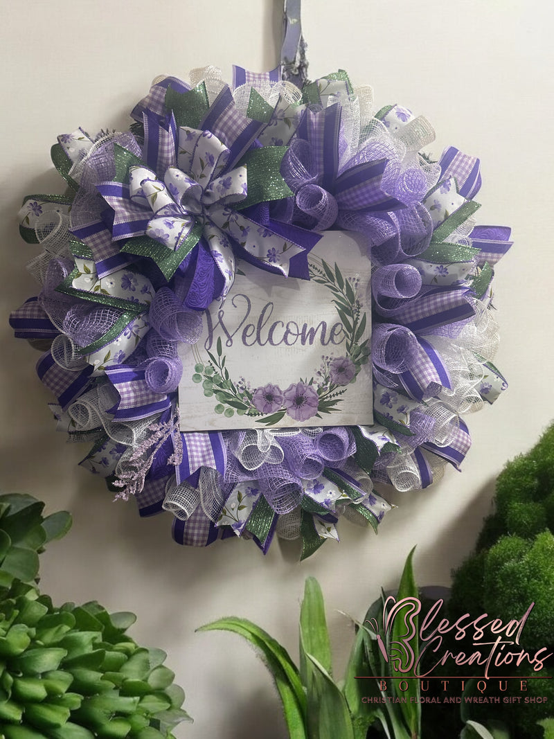 Lilac mesh wreath