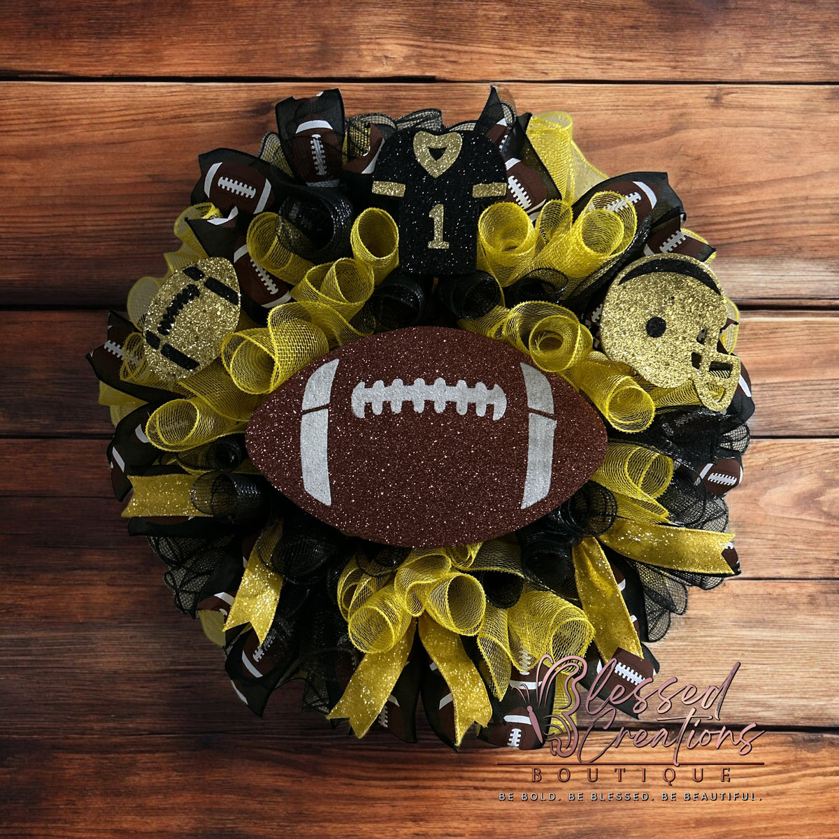 High school football wreaths