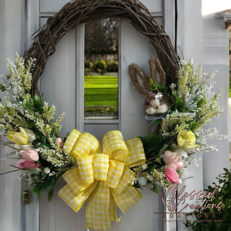 Spring grapevine bunny wreath