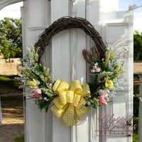 Spring grapevine bunny wreath