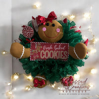 Gingerbread girl wreath