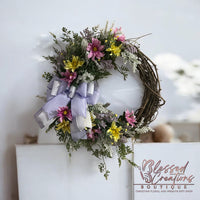 Spring grapevine wreath