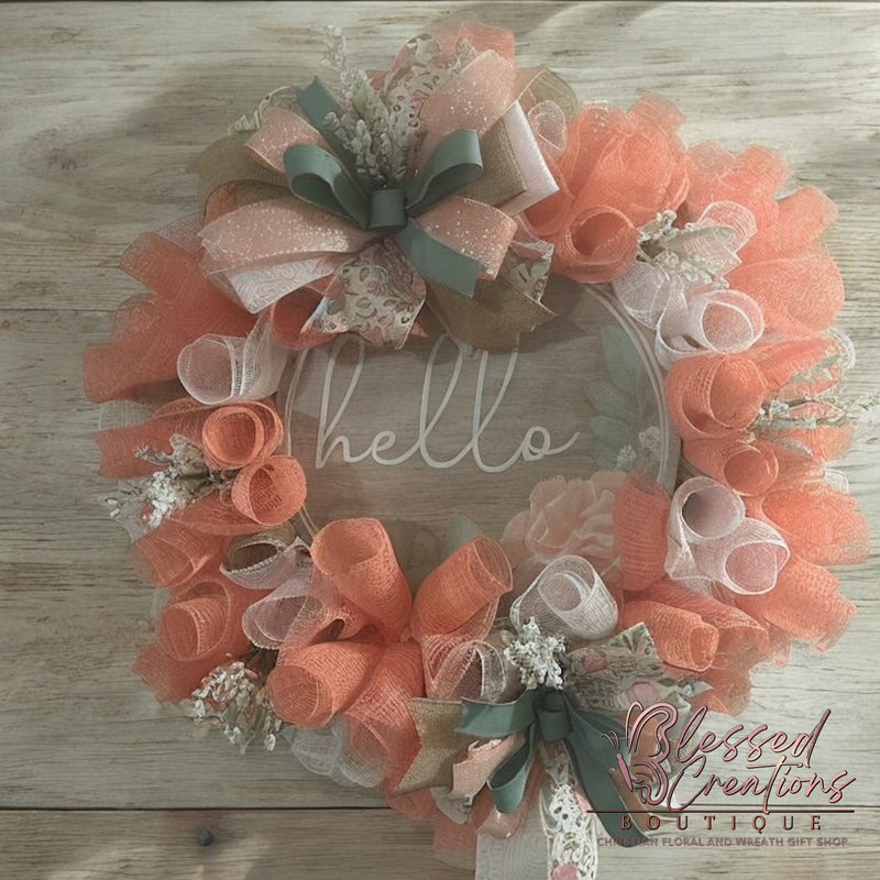 Coral mesh wreath