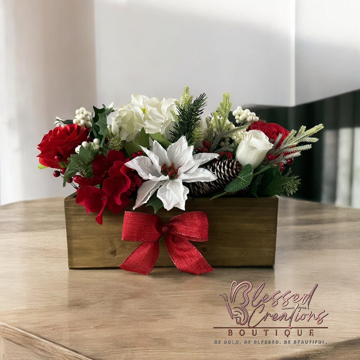 Christmas box centerpiece